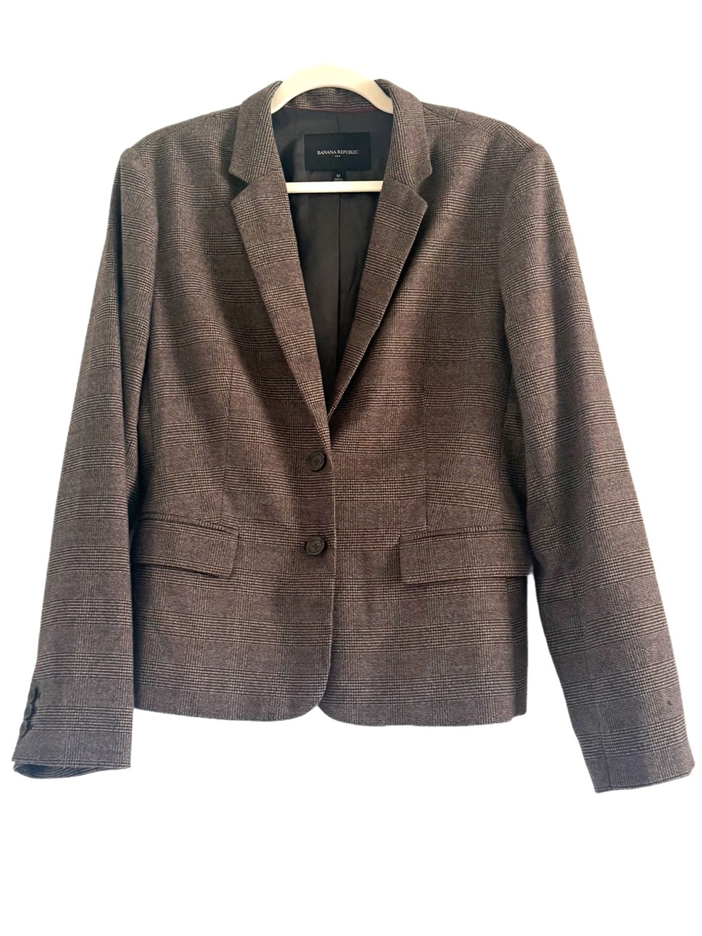 Banana Republic Women's Brown Glen Plaid Blazer Size 12